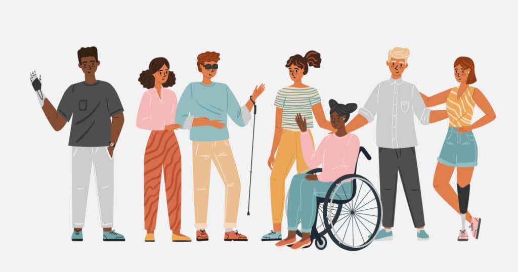 group of people with diverse disabilities