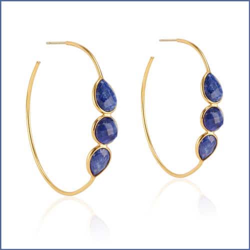 blue sapphire Sierra gemstone hoops