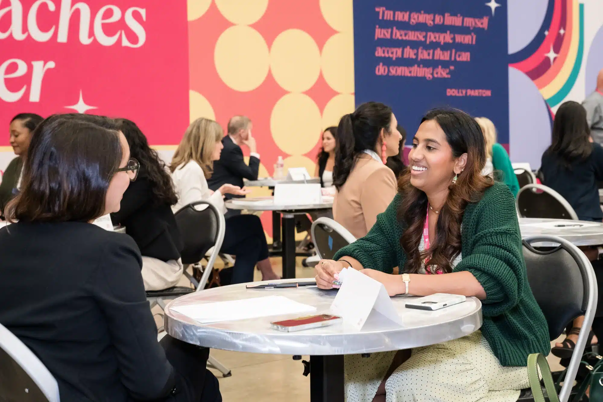 Massachusetts Conference for Women attendees receiving coaching services